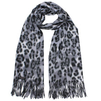 Thumbnail for Grey Leopard Print Pashmina Fashion Scarf
