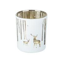 Thumbnail for Medium White & Gold Stag Tea Light Holder
