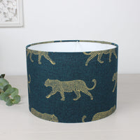 Thumbnail for Leopard Teal Drum Lampshade