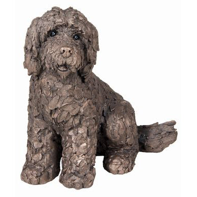 Lucy Sitting Cockapoo Frith Bronze Sculpture
