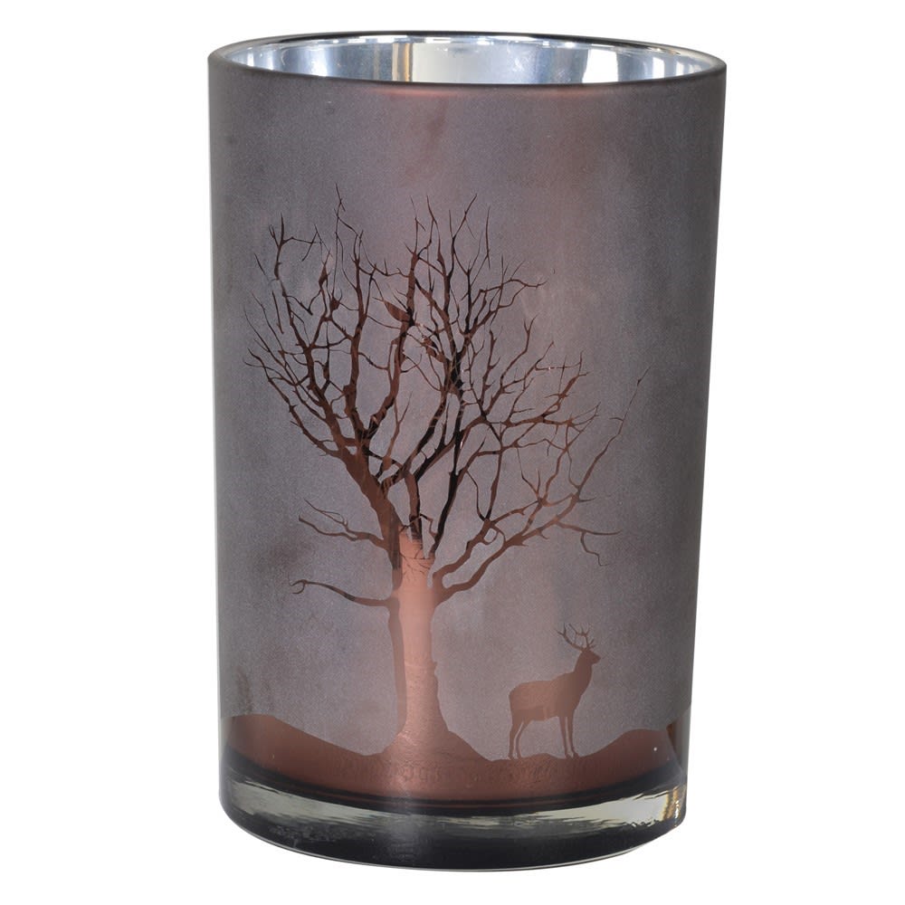 Medium Frosted Chocolate Tree Candle Holder