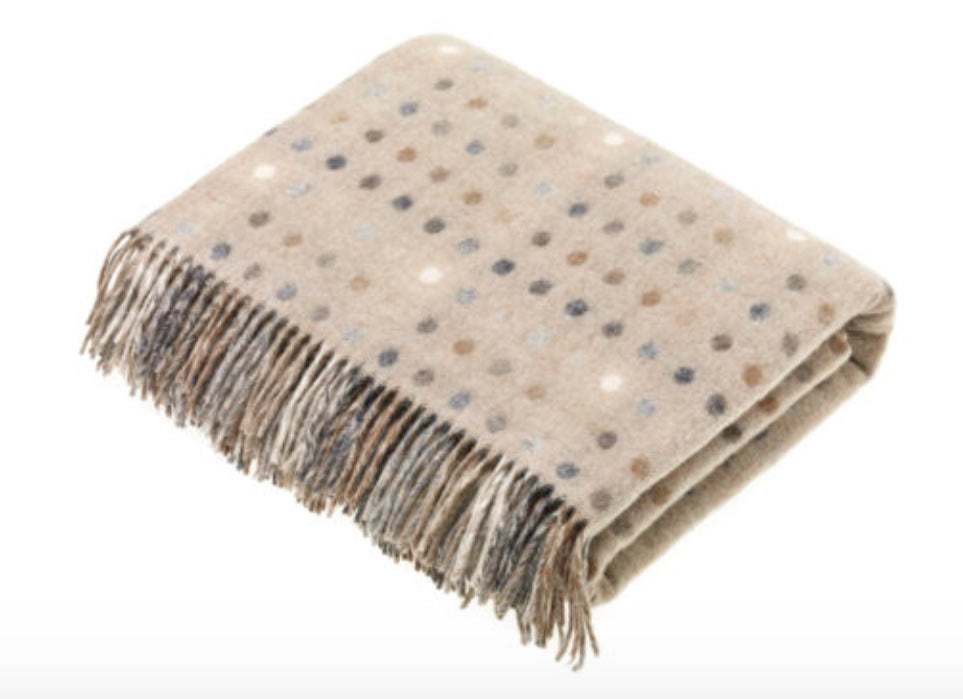Bronte by Moon Multispot Lambswool Throw in Natural