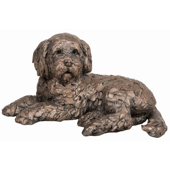 Ozzy Lying Cockapoo Frith Bronze Sculpture