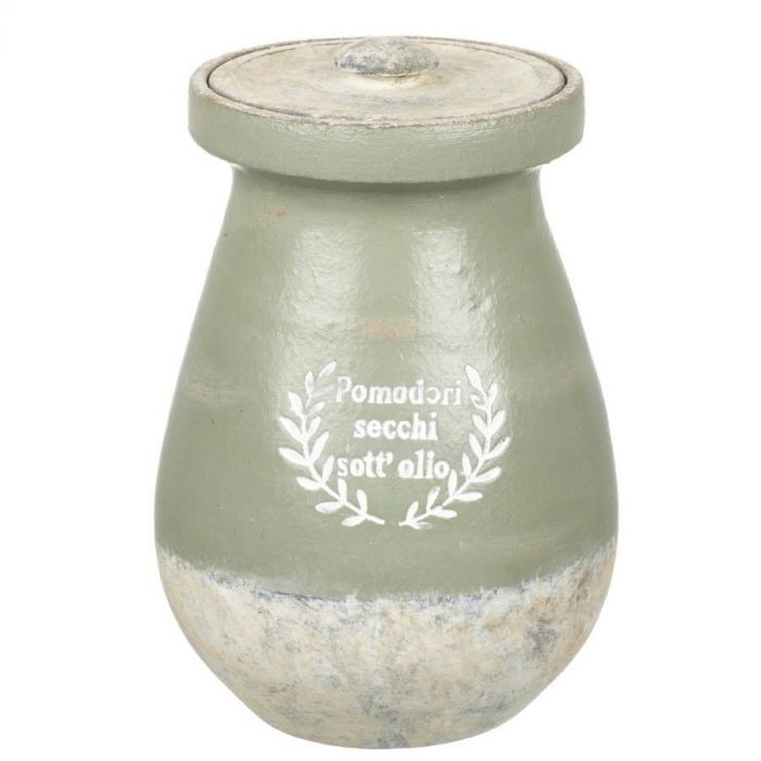 Green Grey Ceramic Pomodori Jar