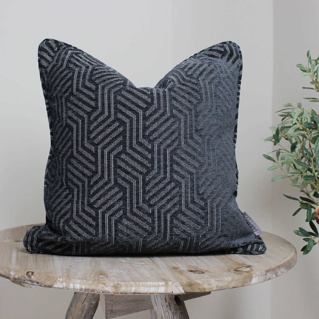 Geo Charcoal Cushion.
