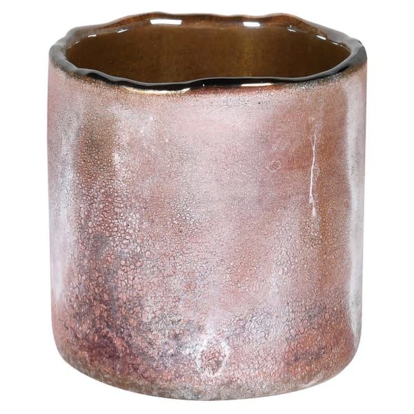 Frosted Pink Grey Candle Holder