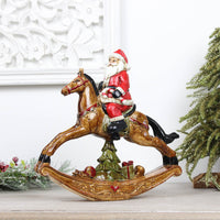 Thumbnail for Resin Santa on Rocking Horse Ornament