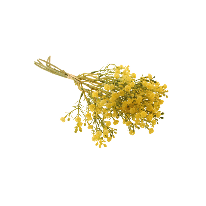 Faux Yellow Gypsophillia Flamingo Bundle
