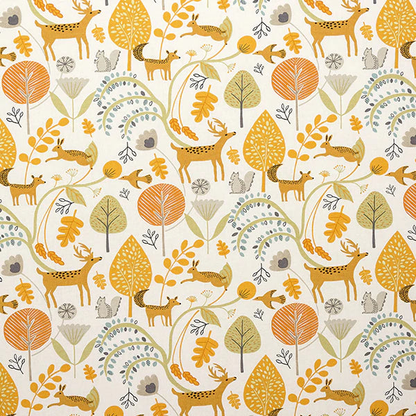 Scandi Woodland Ochre Curtains