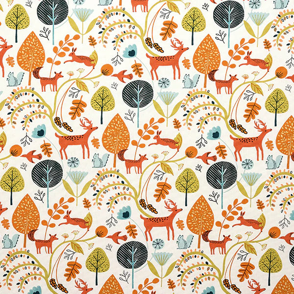 Scandi Woodland Burnt Orange Roman Blind