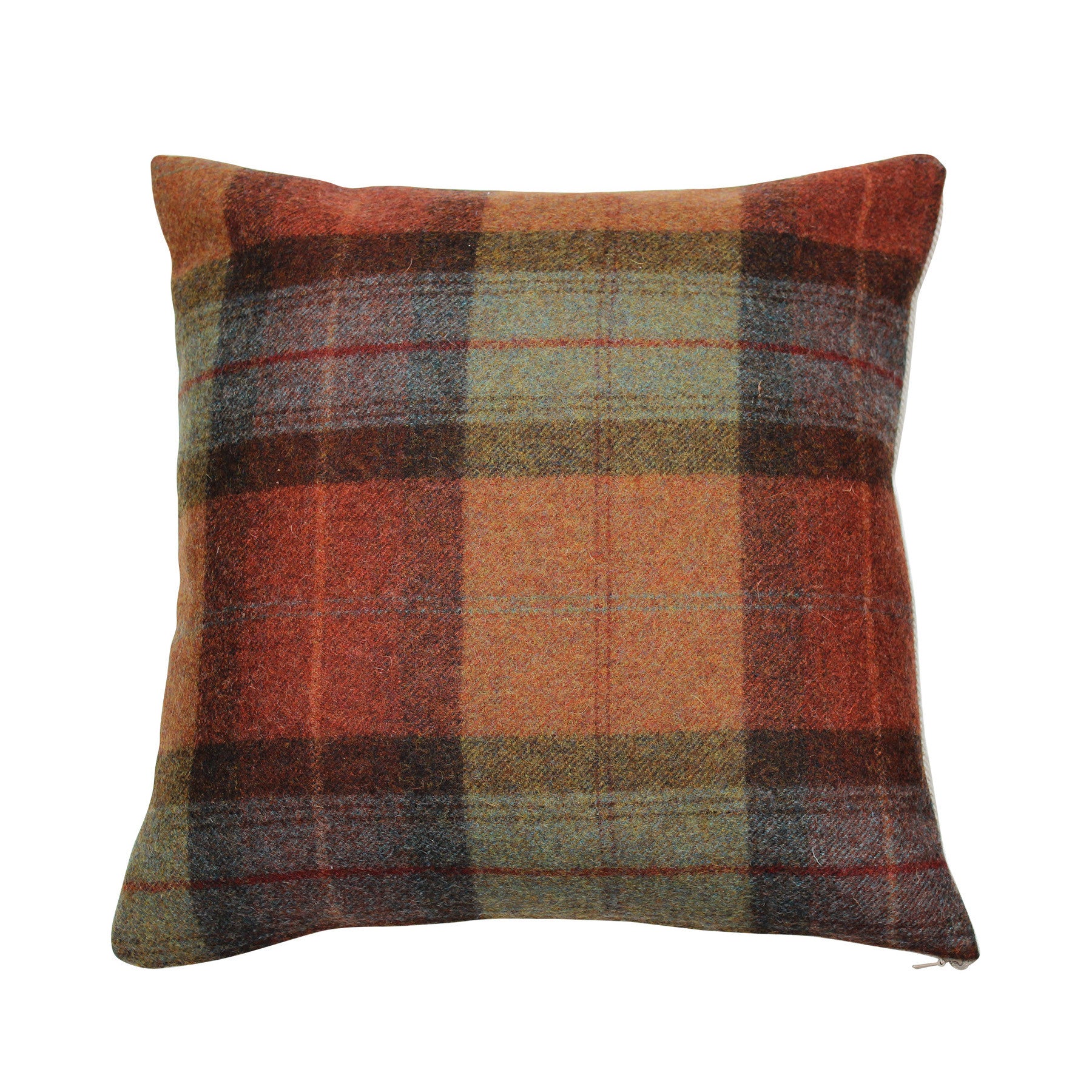 Skye Orange Tweed Wool Cushion