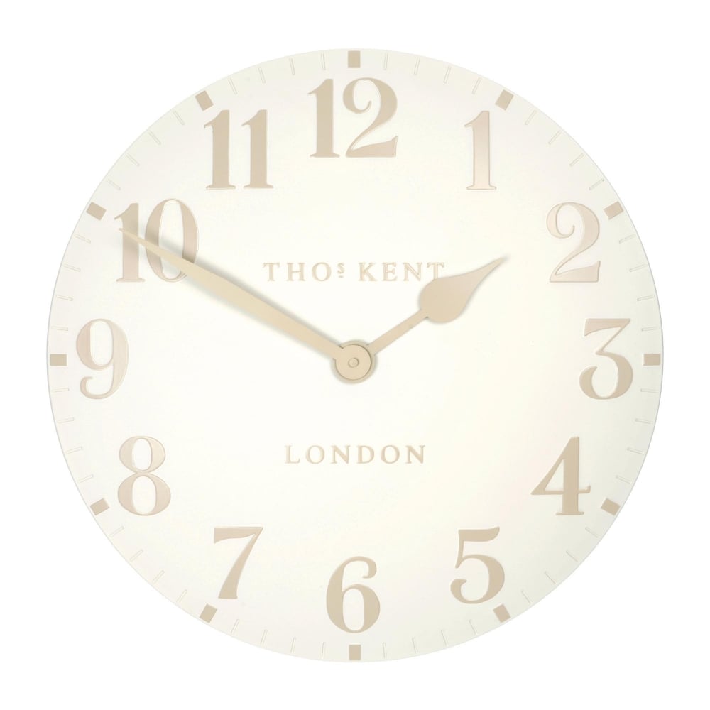Thomas Kent 12" Arabic White Linen Wall Clock