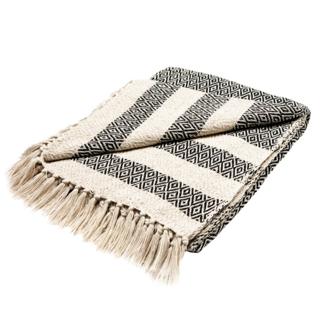 Boho Scandi Diamond Blanket Throw