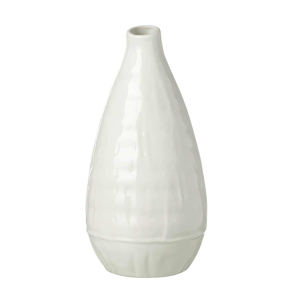 Beige Ceramic Pebble Droplet Vase