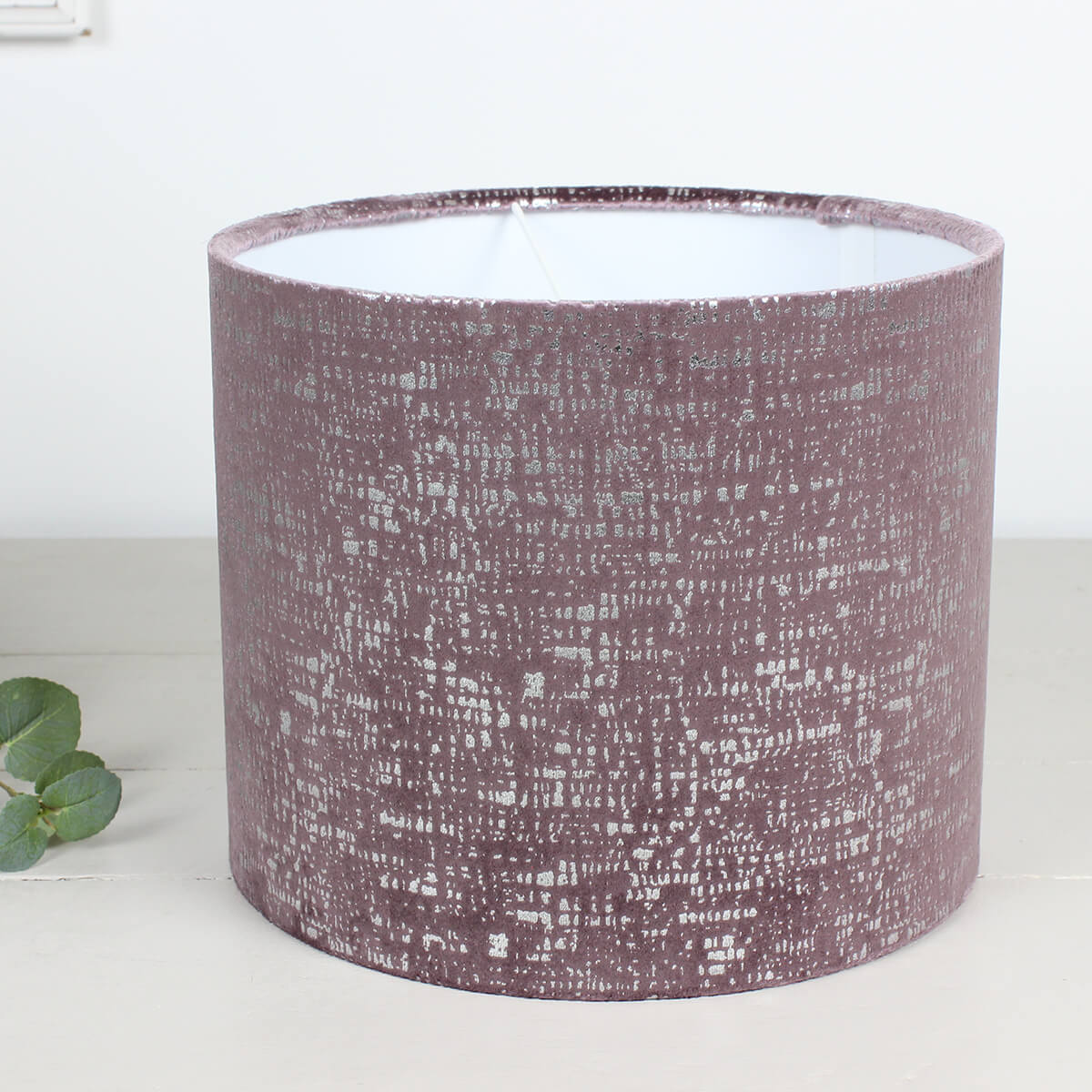 Zinc Mauve Velvet Drum Lampshade